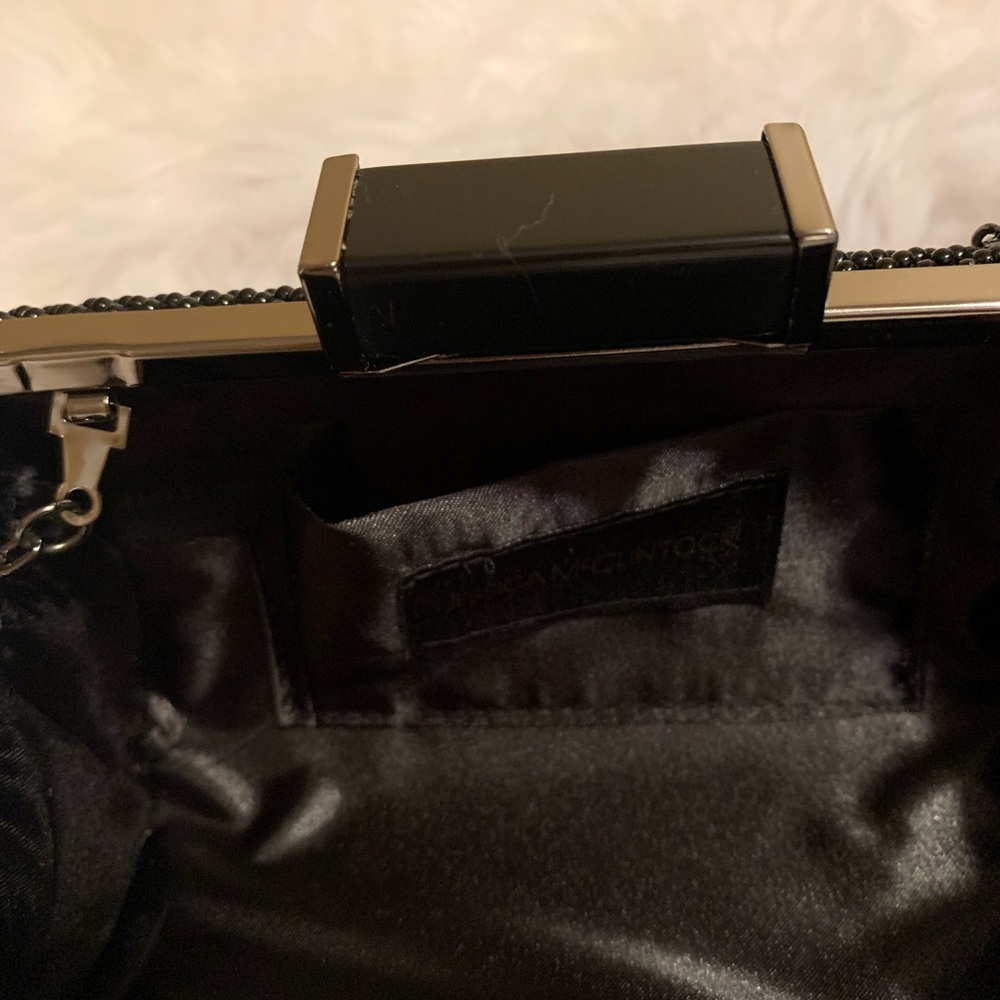 JESSICA McCLINTOCK elegant black  Mesh with beaded detailing clutch LNWOT - Picture 8 of 12